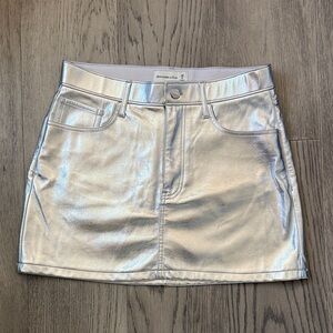 Abercrombie & Fitch Metallic Silver Mini Skirt